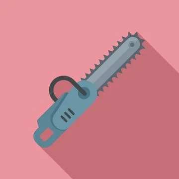 Handle chainsaw icon, flat style Illustration