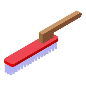 Handle cleaning brush icon isometric vector. Web furniture Stock Illustration