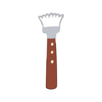 Handle coconut scraper tool cartoon vector illustration Stock Illustration