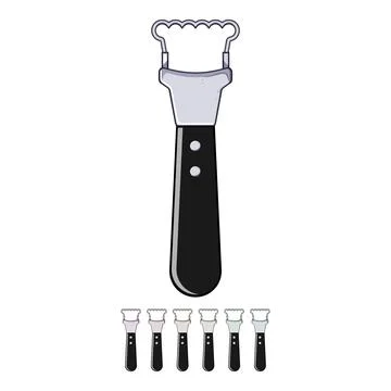 Handle coconut scraper tool cartoon vector graphic Illustration