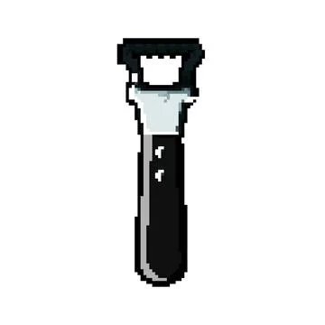 Handle coconut scraper tool pixel art vector illustration Illustration