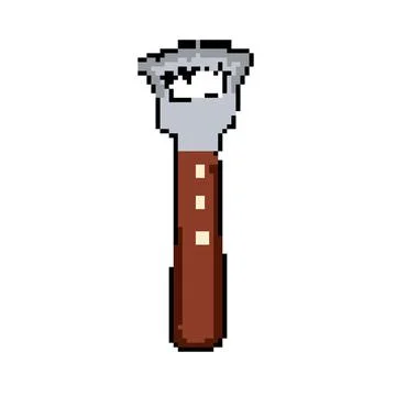 Handle coconut scraper tool pixel art vector illustration Illustration