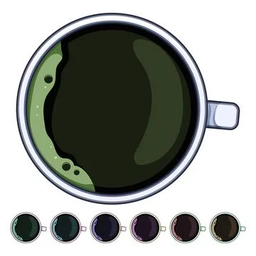 Handle coffee cup top cartoon vector graphic Illustration