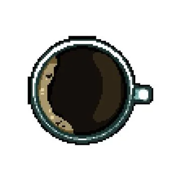 Handle coffee cup top pixel art vector illustration 스톡 일러스트
