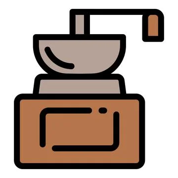 Handle coffee grinder icon outline vector. Barista cafe Illustration