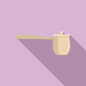 Handle coffee pot icon flat . Hot drink Illustration
