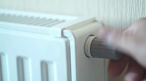 Handle Control the Heating Controller Stock Footage 50424736