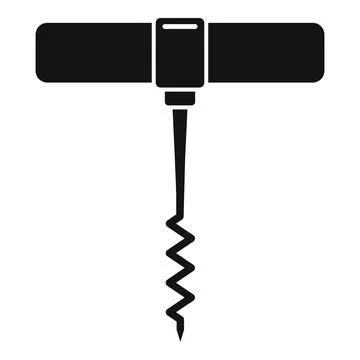 Handle corkscrew icon, simple style Stock Illustration