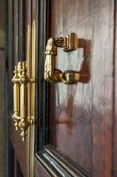 Handle on the  door Stock Photos