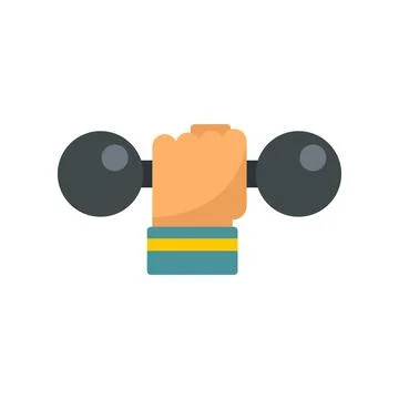 Handle dumbbell icon flat isolated Illustration