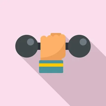 Handle dumbbell icon, flat style Illustration