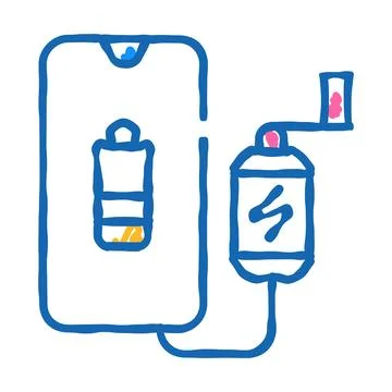 Handle electrical generator icon doodle illustration Illustration