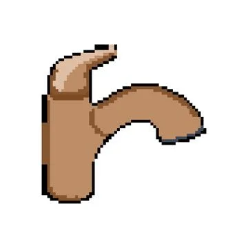 Handle faucet low flow pixel art vector illustration Stock Illustration