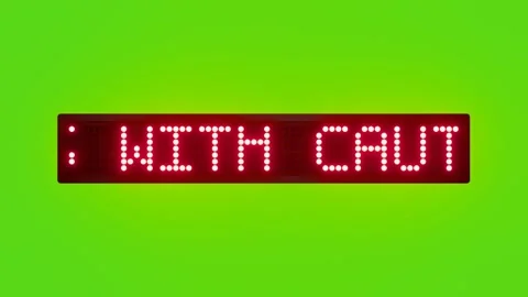 HANDLE GLASS ITEMS WITH CAUTIONBOARDING FOR FLIGHT IS NOW OPEN Scrolling Red Dot Stock Footage 317365388