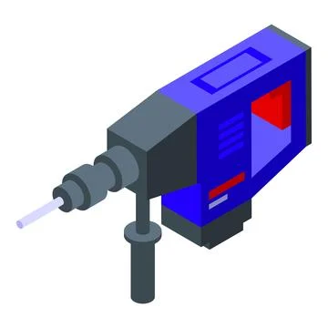 Handle hammer drill icon isometric vector. Object equipment Illustration