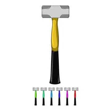 Handle hammer tool cartoon vector graphic Illustration