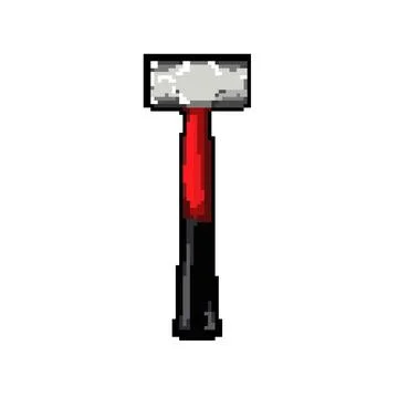 Handle hammer tool pixel art vector illustration Illustration