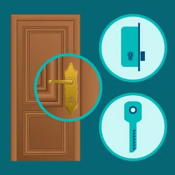 Handle installation illustration Stock Illustration