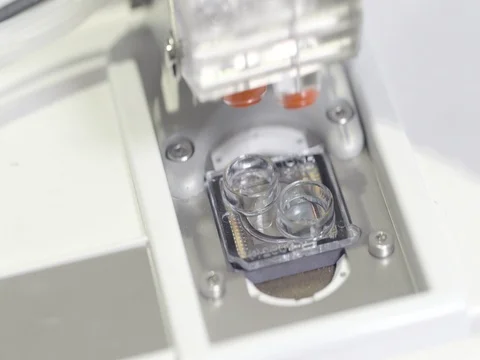 Handle laboratory equipment Stock Footage 75765409