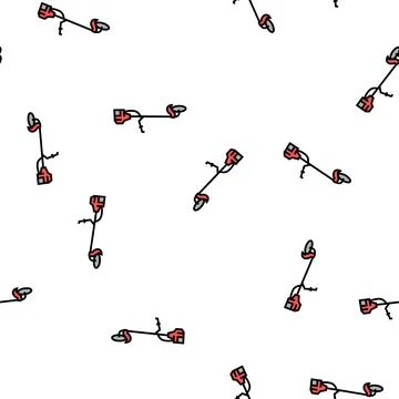 Handle lawn mower vector seamless pattern 스톡 일러스트