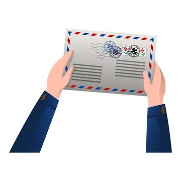 Handle mail icon cartoon vector. Bag post Stock Illustration