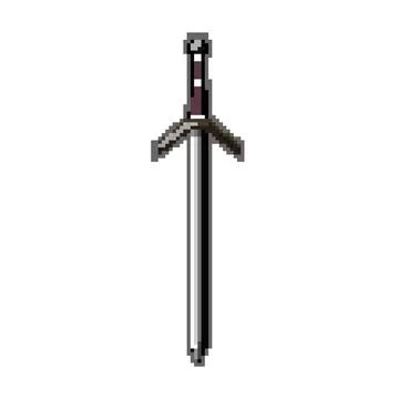 Handle medieval sword pixel art vector illustration Illustration