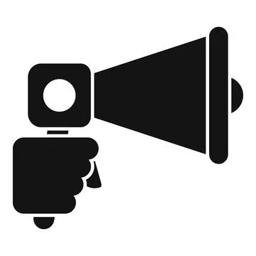 Handle megaphone icon simple vector. Motivational speech Illustration