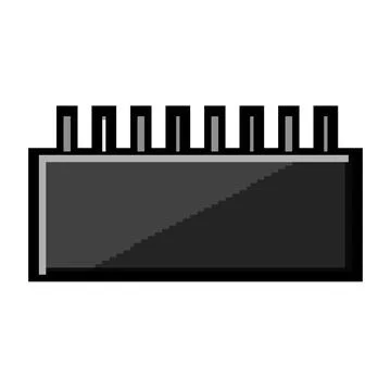 Handle microchip pixel art vector illustration Illustration