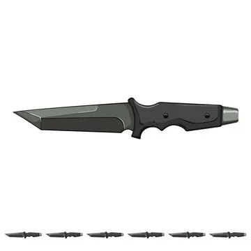 Handle military knife cartoon vector graphic Illustration