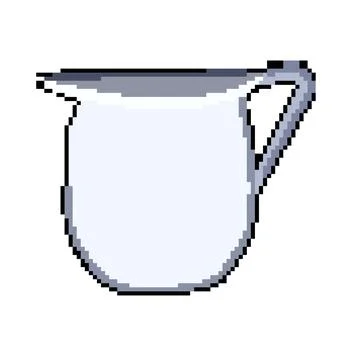 Handle milk frothing pitcher pixel art vector illustration Illustration