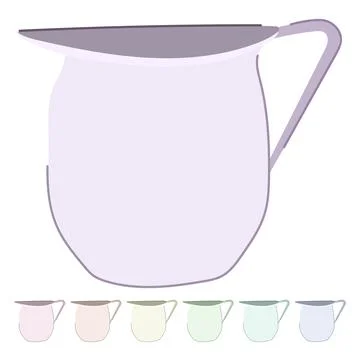 Handle milk frothing pitcher vector cartoon graphic Illustration