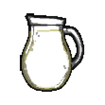 Handle milk jug pixel art vector illustration Illustration