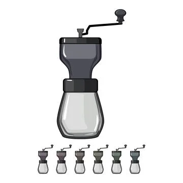 Handle mill coffee grinder manual cartoon vector graphic Illustration