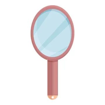 Handle mirror icon cartoon . Small mirror Illustration