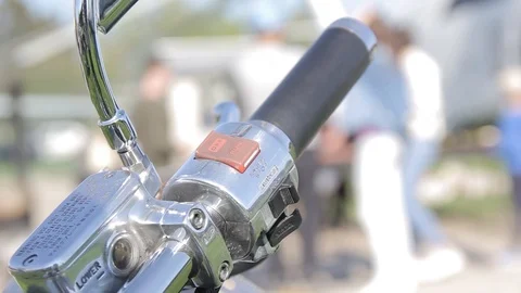 Handle motobike close-up Stock-Footage 89227934