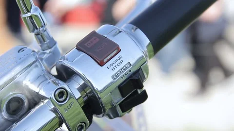 Handle motobike close-up Stock Footage 89228087