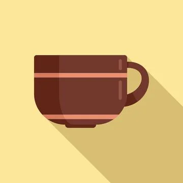 Handle mug icon flat vector. Ceramic mug Illustration