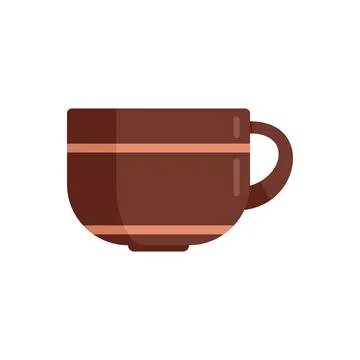 Handle mug icon flat vector. Ceramic mug Illustration