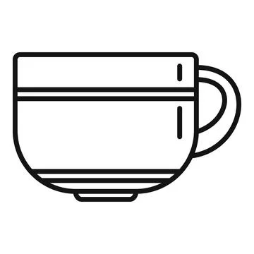 Handle mug icon outline vector. Ceramic mug Illustration