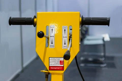 Handle ofwalker construction roller Stock Photos