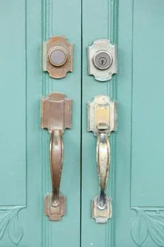 Handle for opening the door. Stock Photos