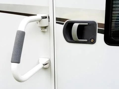 Handle outside camper Stock Photos