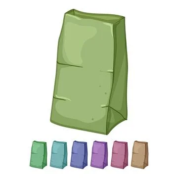 Handle paper bag cartoon vector graphic Illustration