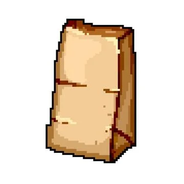 Handle paper bag game pixel art vector illustration Illustration