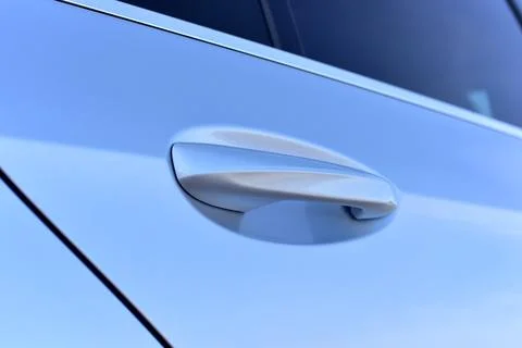 Handle on the passenger car door Stock Photos