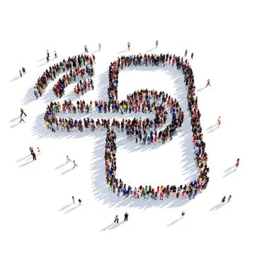 Handle people 3D rendering Illustration
