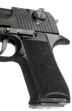 Handle of pistol isolated Stock Photos