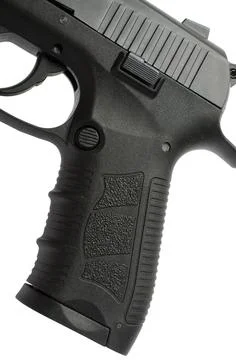 Handle of pistol isolated Stock Photos