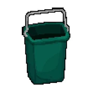 Handle plastic bucket container pixel art vector illustration Illustration