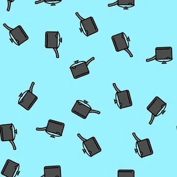Handle pot cooking vector seamless pattern Illustration